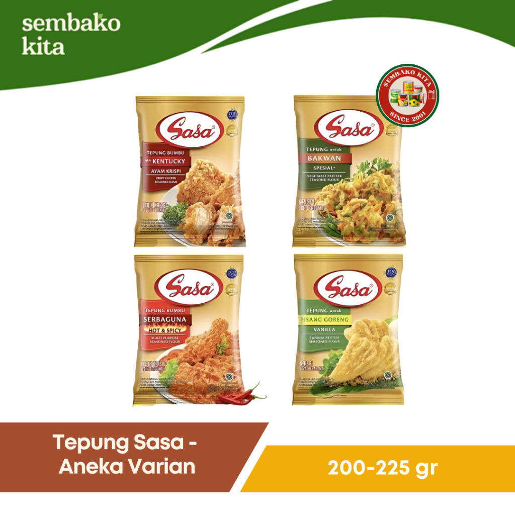 

SaSa – Tepung Bumbu Serbaguna / Bakwan / Kentucky / Hot Spicy / Pisang