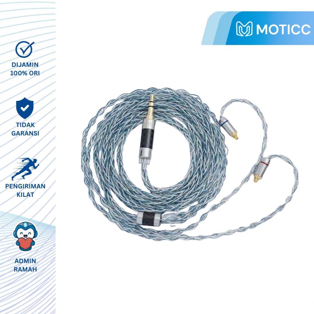 XINHS Rainbow Blue 8 Core SPC 2 Pin/QDC/MMCX/TFZ Kabel Upgrade Cable