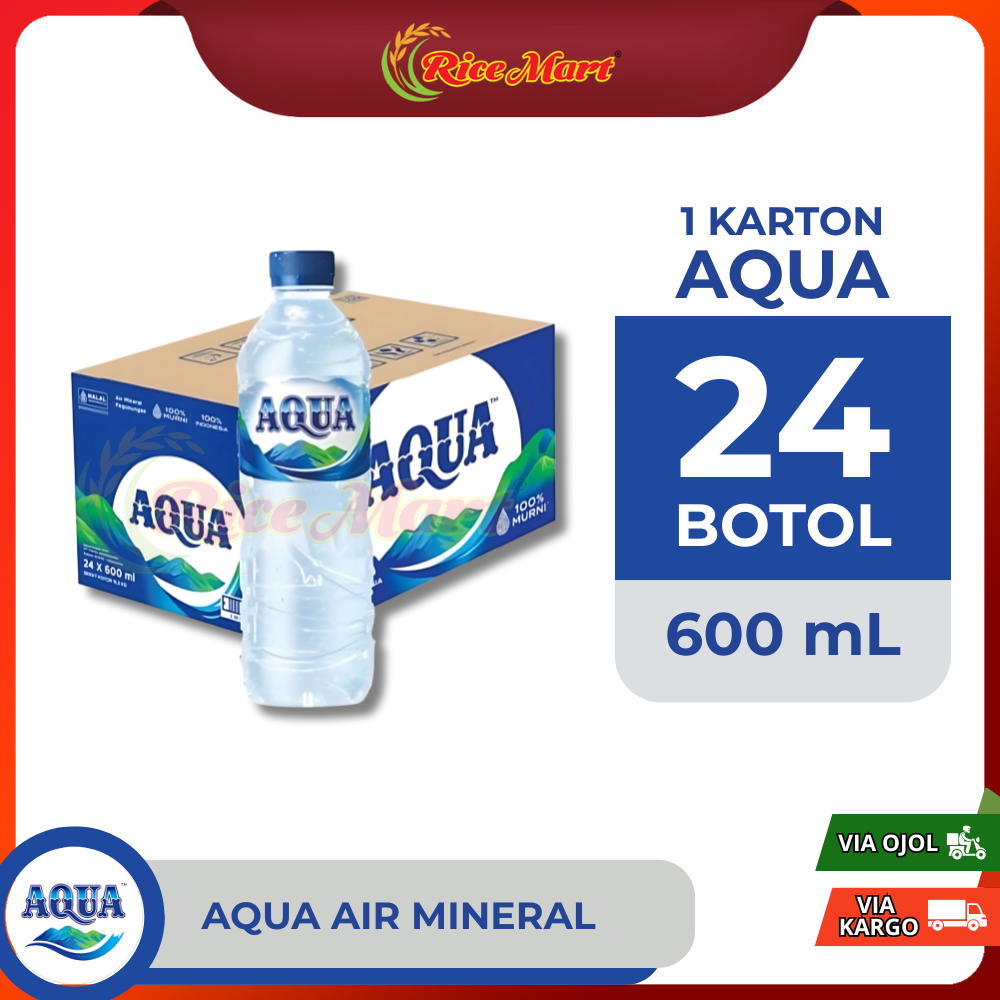 

[INSTAN] AQUA Air Mineral Dus 600ml x 24 botol