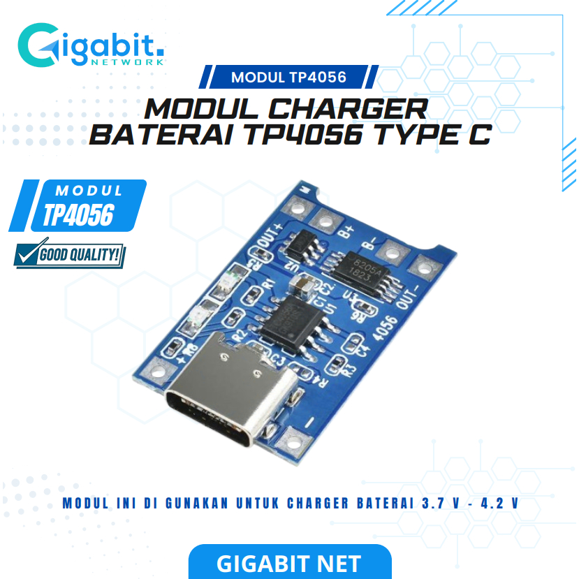 Modul Charger TP4056 USB Type C Battery Lithium Ion 3.7V Charger + Protection Module / Modul TP 4056