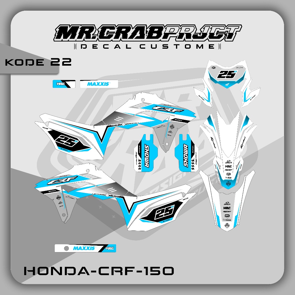 22 DECAL STICKER CRF - DECAL CRF PREMIUM FULL BODY CUSTOM
