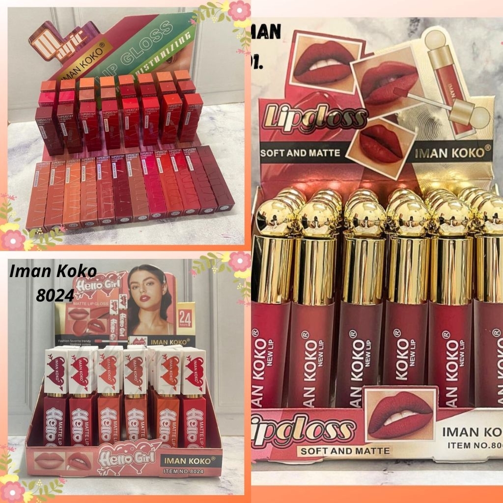Spesial New Lip Gloss IMAN KOKO Soft and Matte / Iman Koko Hello Girl / Iman Koko Vinyl