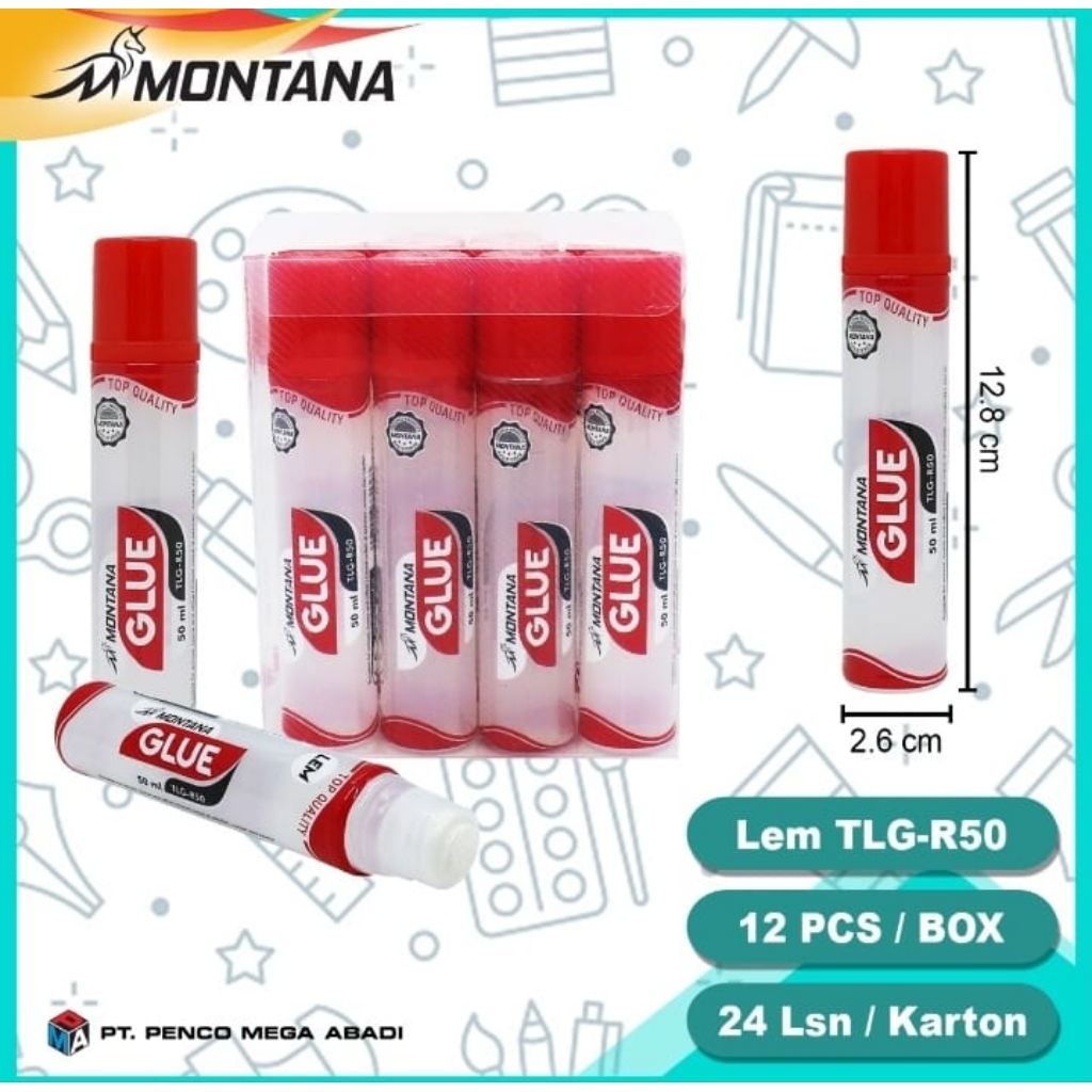 

Lem cair /lem kertas besar 50ml [ MONTANA ] TLG-R50.