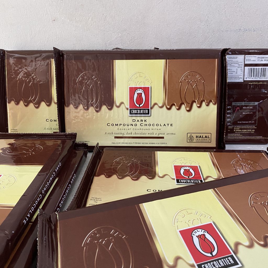 

Tulip dark chocolate compound 1 kg | tulip dark | cokelat tulip | dcc tulip | tulip dark chocolate compound | dark coklat tulip