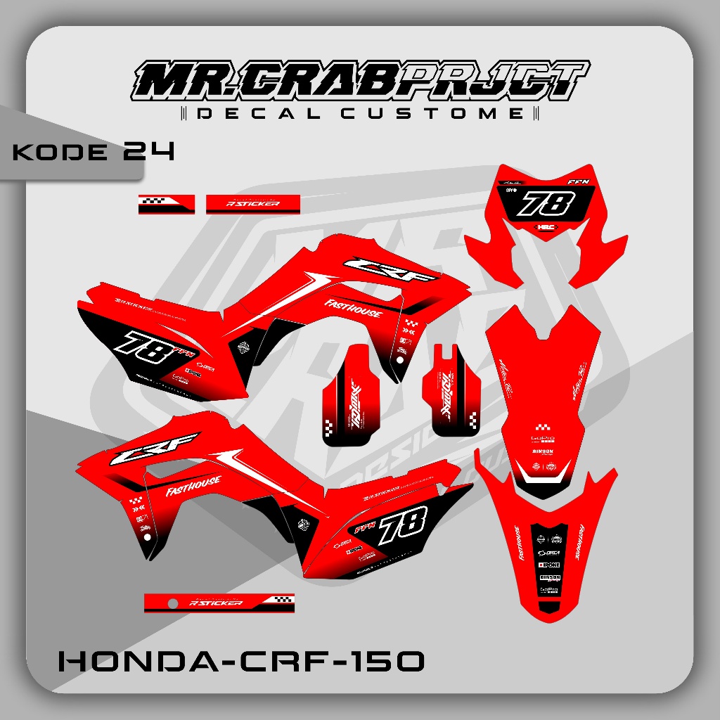 24 DECAL STICKER CRF - DECAL CRF PREMIUM FULL BODY CUSTOM