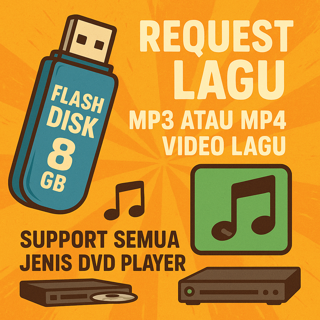 Flashdisk 8Gb Isi Request Mp3 Lagu - Mp4 Video Lagu yang Support Semua DVD Player dan di Mobil Bisa 