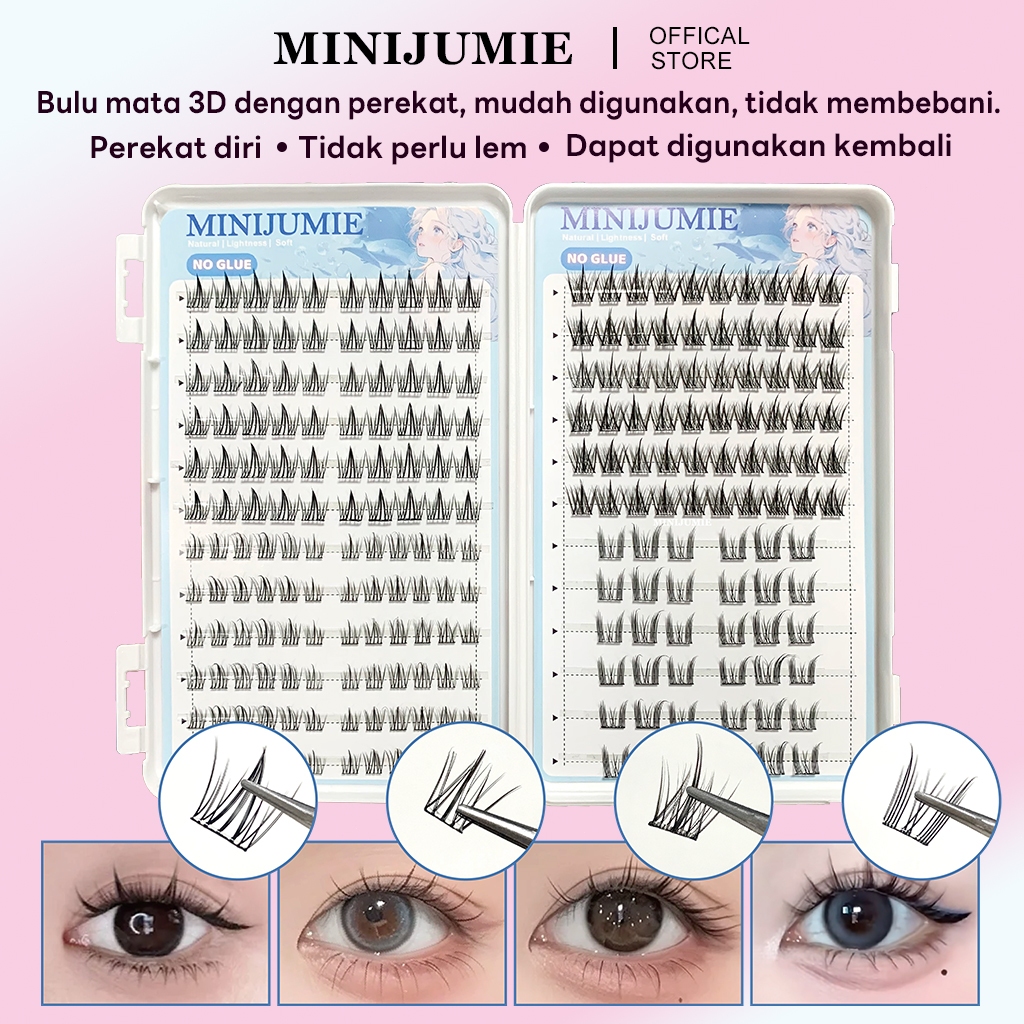 COD⭐minijumie 20aris 3D Bulu Mata Palsu Korea Natural Soft False Eyelashes/ Bulu Mata Palsu Natural/