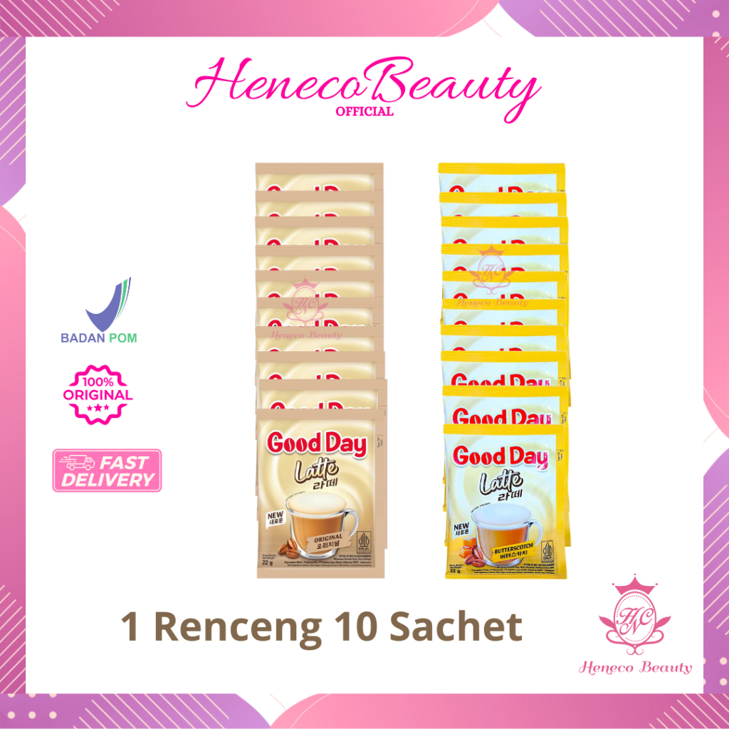 

GOOD DAY Kopi Latte Original / Latte Butterscotch Renceng Isi 10 Pcs 20gr - HenecoBeauty