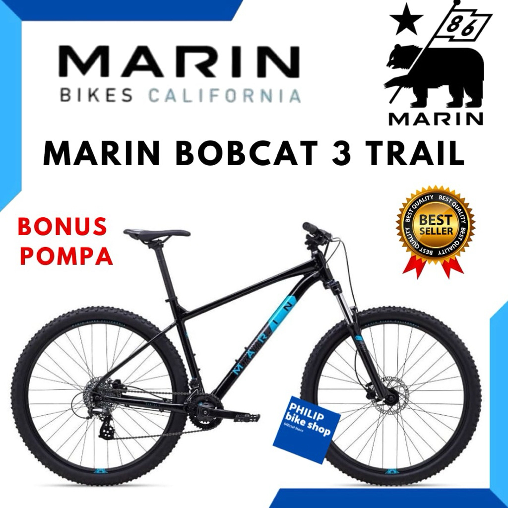 Marin Bobcat Trail 3 Black Blue 29 size M Sepeda MTB MARIN NEW