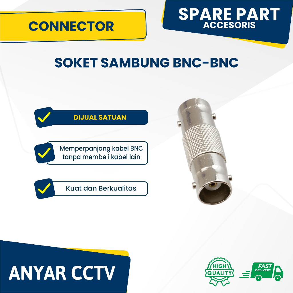 CONNECTOR SOKET SAMBUNG BNC / CONNECTOR SAMBUNG BNC / I BNC TAIWAN