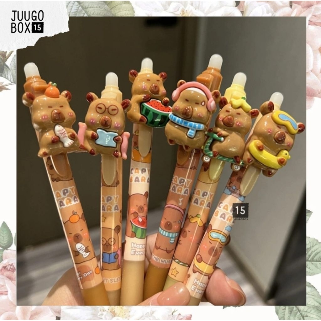 

READY INSTANT - CAPYBARA BALLPOINT Capibara Jennie Pen Cute White Funny Pulpen Lucu Tinta hitam Stationery Anak Sekolah Alat Tulis Unik Unique