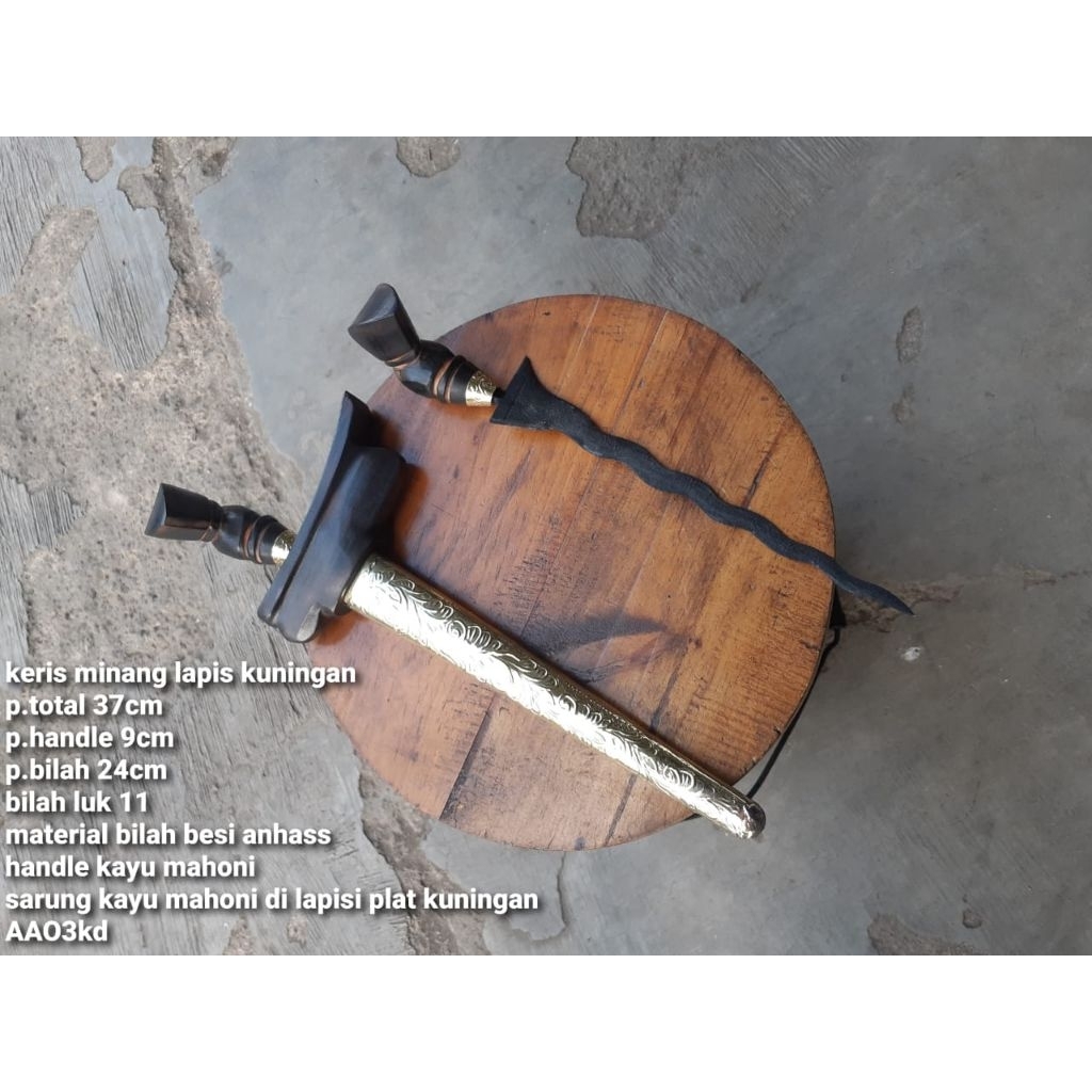 keris koleksi/keris lapis kuningan/keris emas