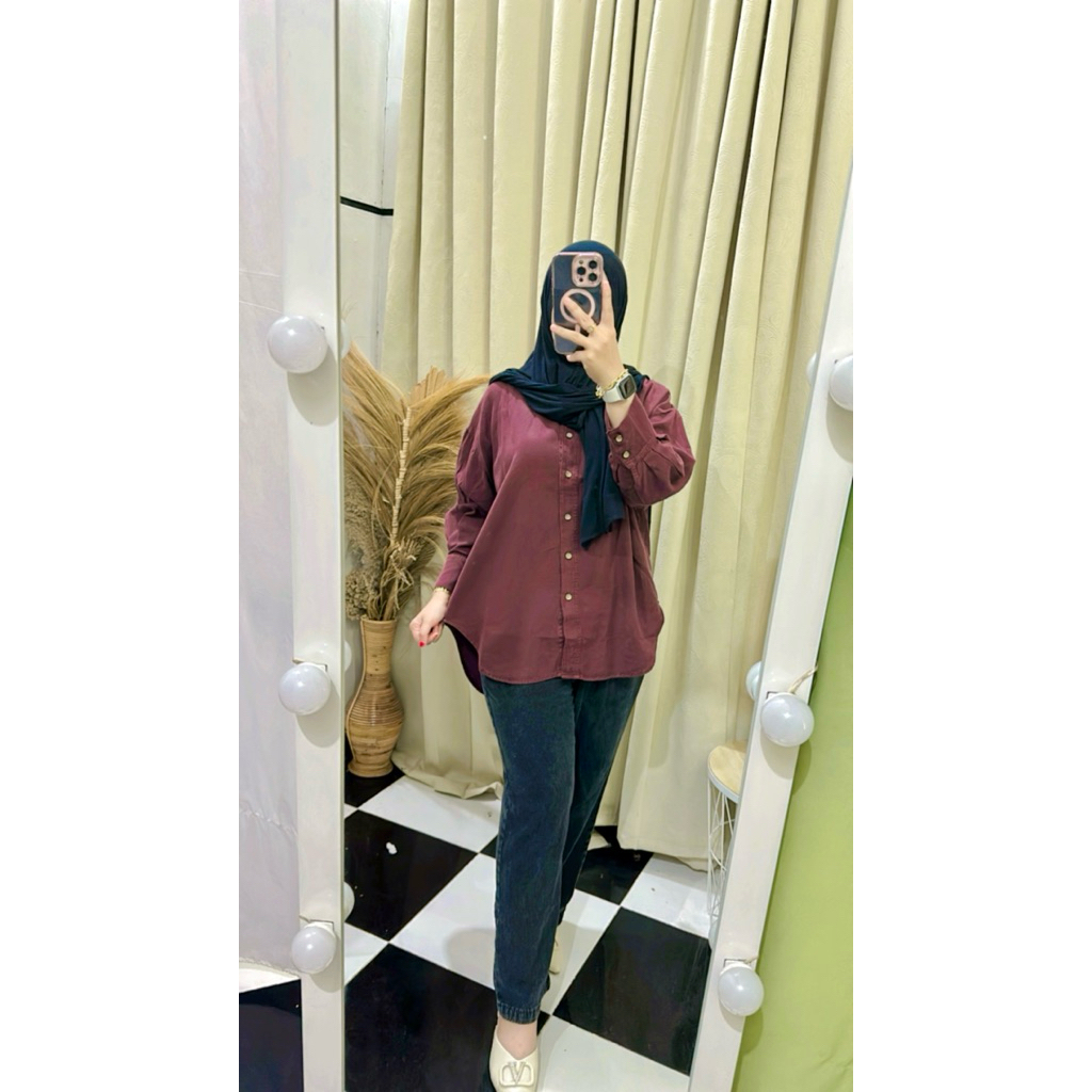 ATASAN jeans WANITA TERBARU / Atasan Jumbo Wanita / Atasan Wanita Bahan Soft Jeans / Atasan Wanita K