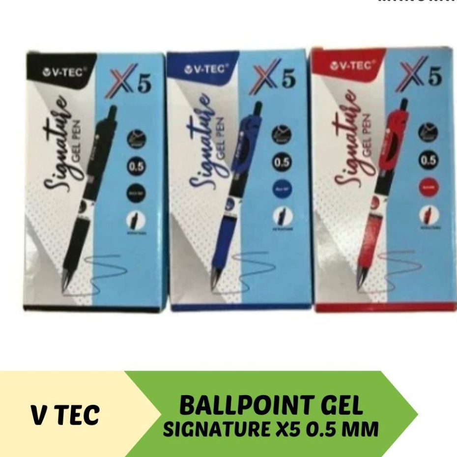 

V‑TEC Signature X5 Gel Pen 0.5 mm – Pulpen Gel Tipis, Smooth & Praktis Harga Grosir Bisa Cod