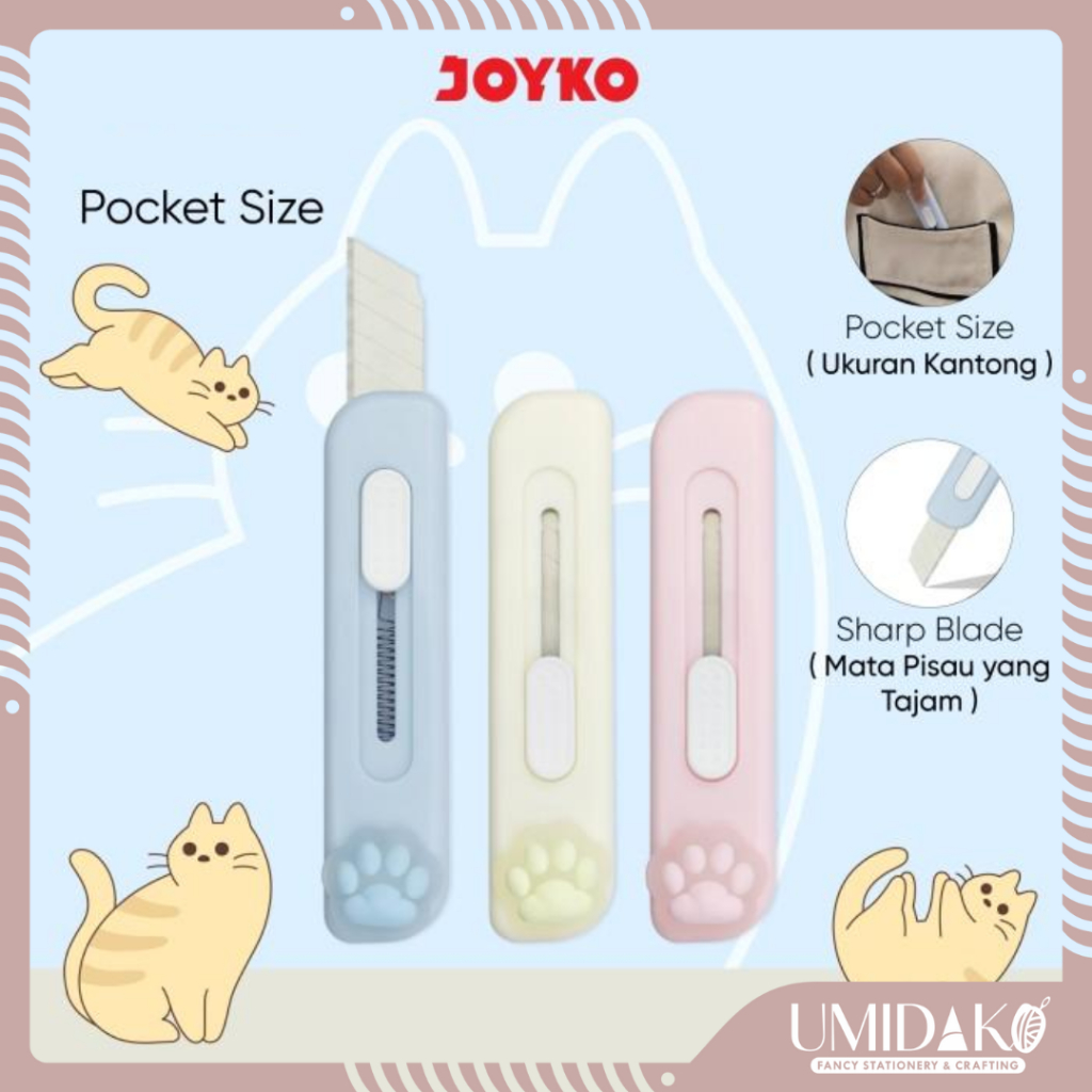 

[UMIDAKO] CUTTER MINI | PISAU MINI | CUTTER KECIL MINI LUCU KUCING UNTUK BUKA PAKET SIMPLE PRAKTIS MUDAH DIBAWA KEMANA SAJA | CUTTER MINI JOYKO KUCING LUCU