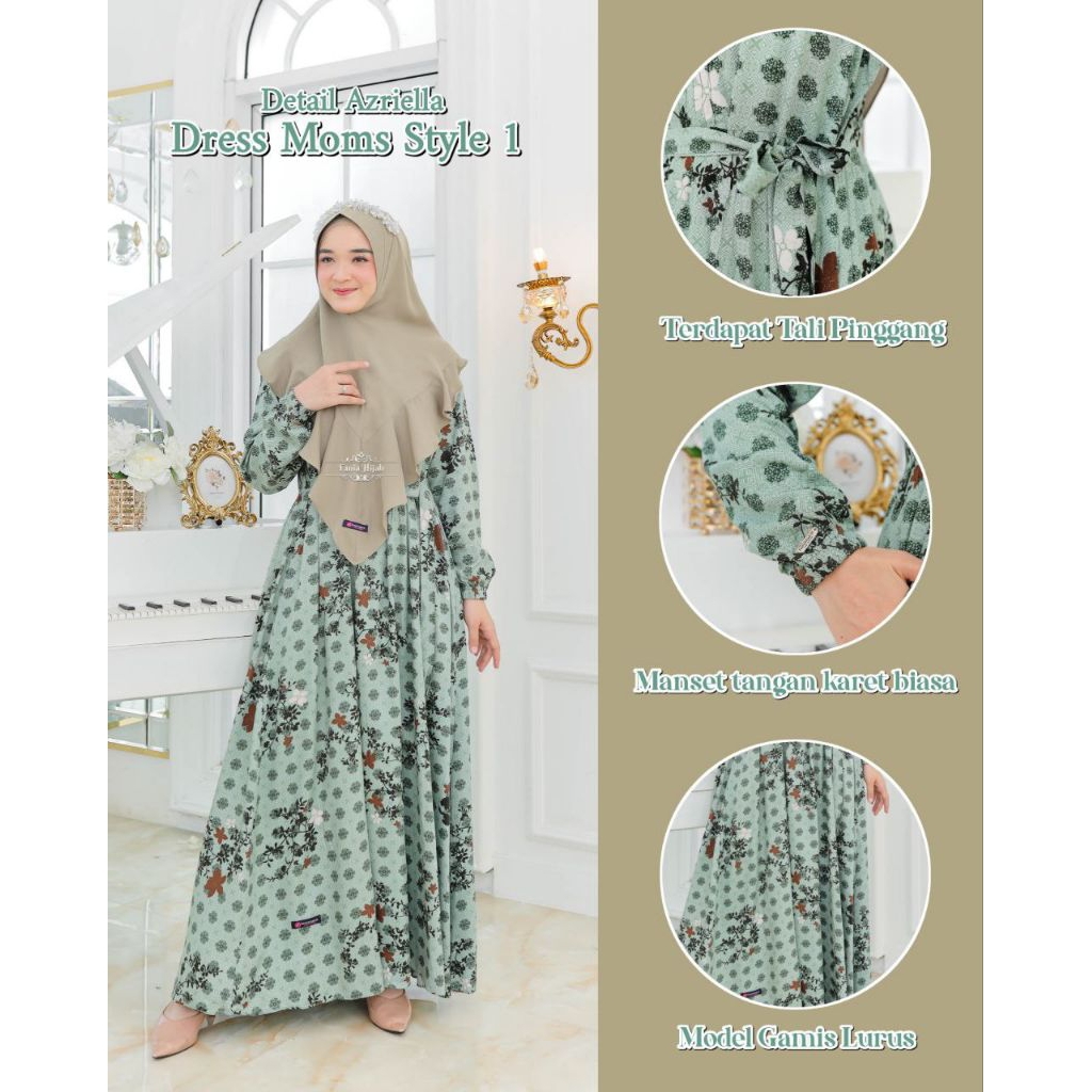 Gamis Terbaru - Azriella Dress Style 1 By Faniahijab Kain Rayon Zara Twill