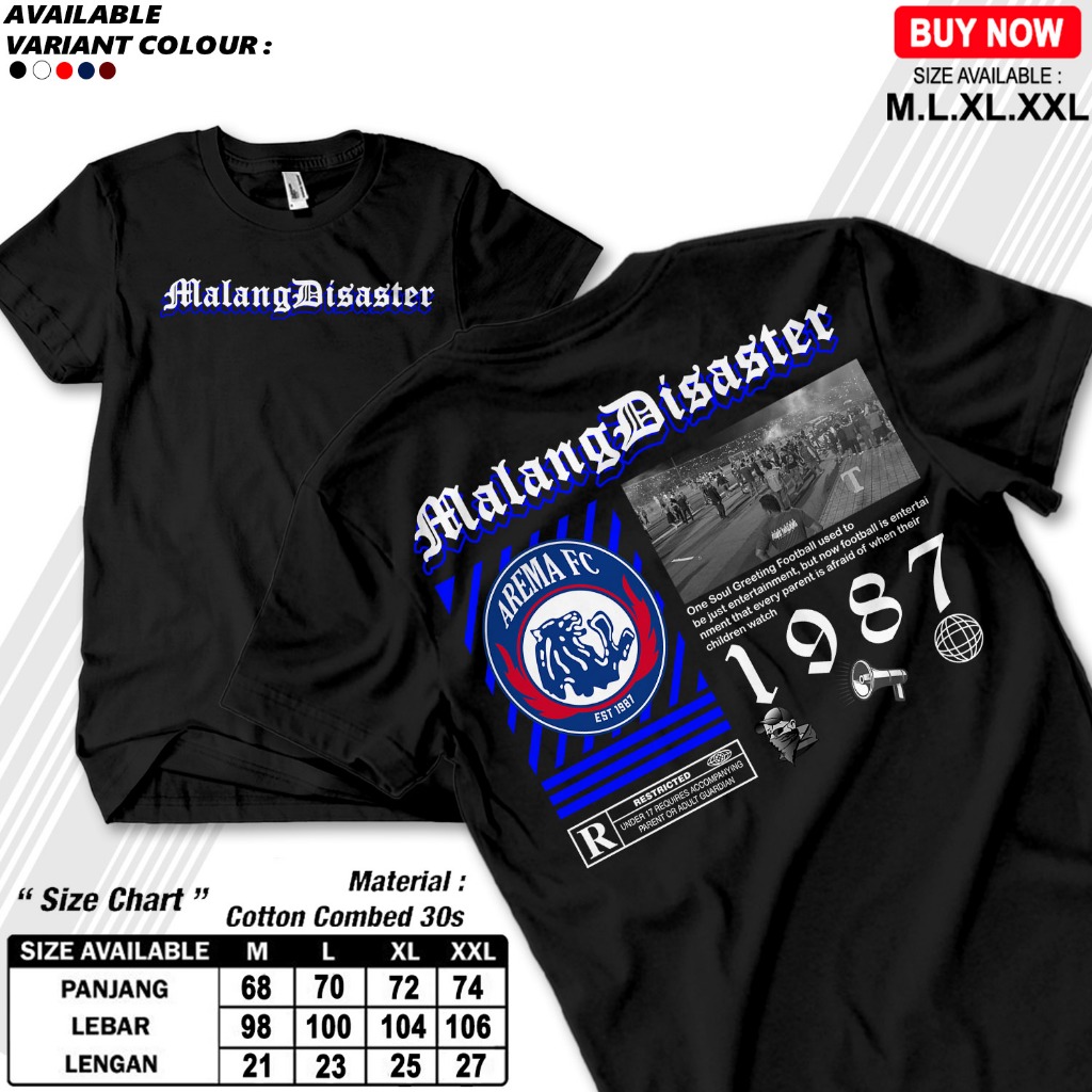 KAOS PRIA AREMA MALANG / Malang Disaster / Pray For Kanjuruhan / Kaos Distro T-shirt