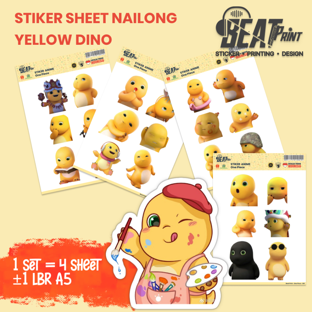 

Stiker Boneka Nailong Set A5 Lucu Aesthetic | Sticker Nailong Dino | 1 Lembar Isi Banyak! | BEAT PRINT