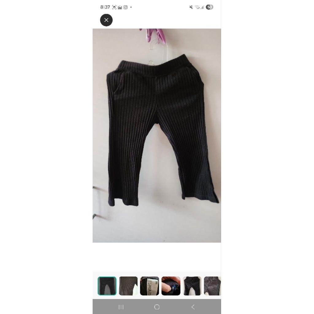 [preloved] UNIQLO Ribbed Flare Legging Pants celana anak
