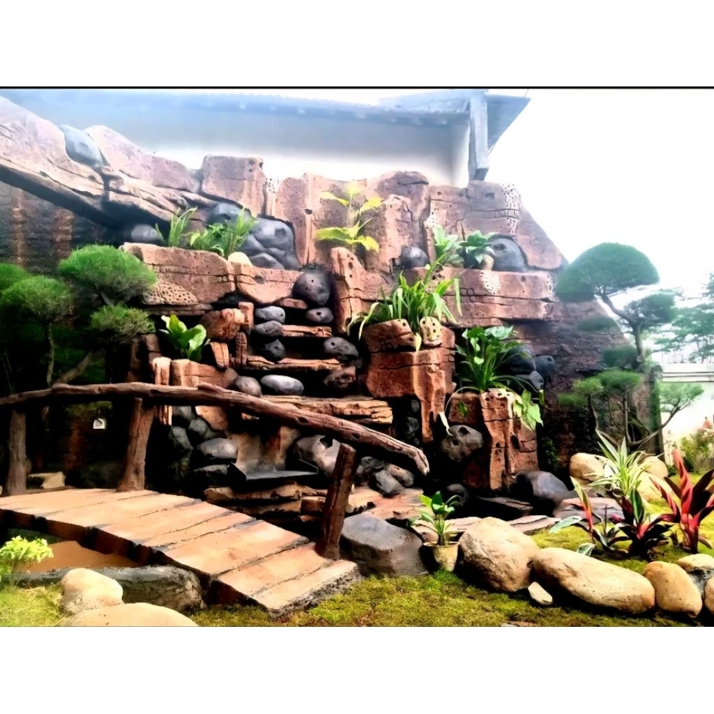 taman tebing/ taman relif/ kolam ikan/ taman eropa/ kolam koi