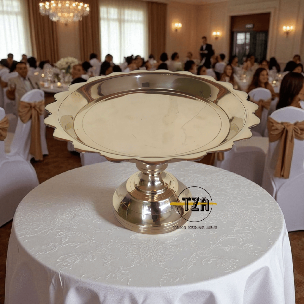 Nampan Baki Dulang Seserahan Kuningan Tempat Buah Warna Kuning 1 Pcs