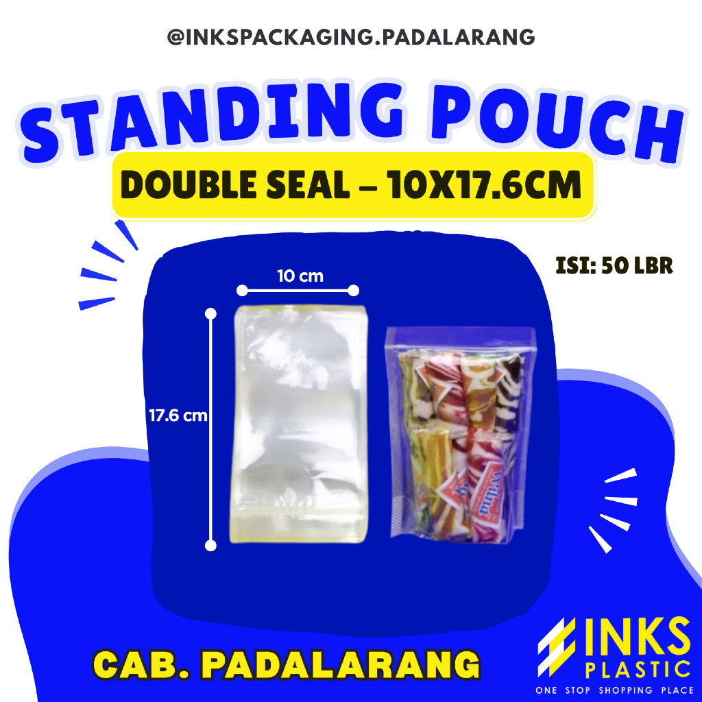 STANDING POUCH DOUBLE SEAL 10 X 17.6 CM