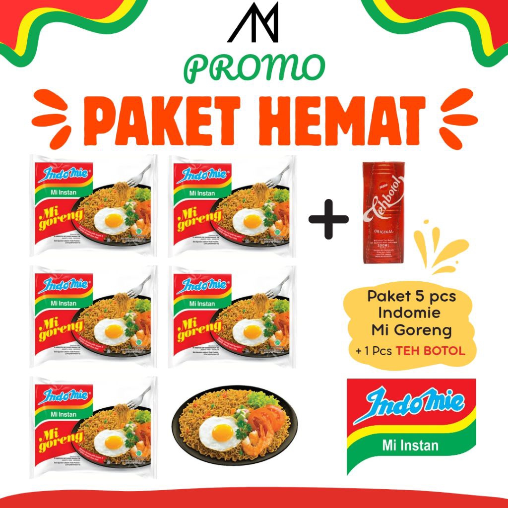 

PROMO PAKET HEMAT INDOMIE GORENG 5 PCS + MINUMAN