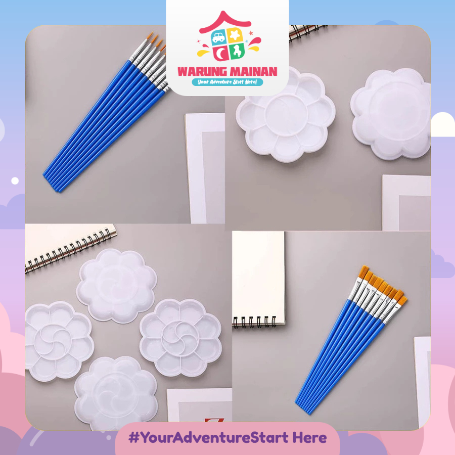 

[WARUNGMAINAN] [ATK36] KUAS LUKIS DAN PALET LUKIS MENGGAMBAR MELUKIS ANAK