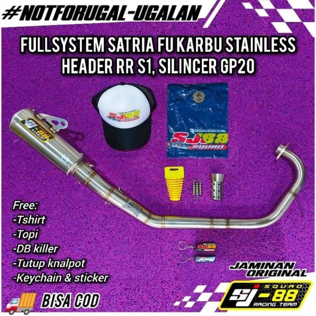 Knalpot Fullsystem SJ88 Satria Fu Karbu RR S1 Stainless