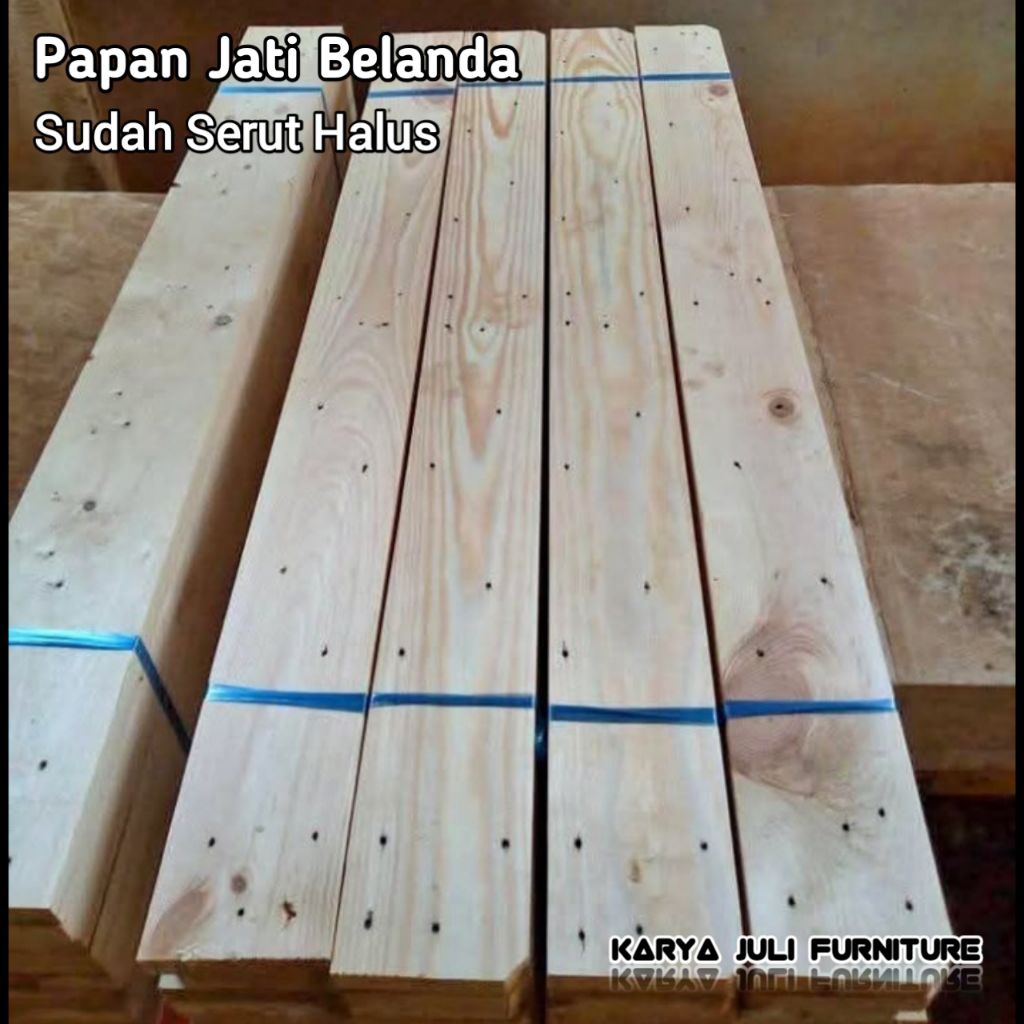 Papan Kayu Jati Belanda 100 x 10 x 2 Cm Sudah Serut Halus Bekas Pallet