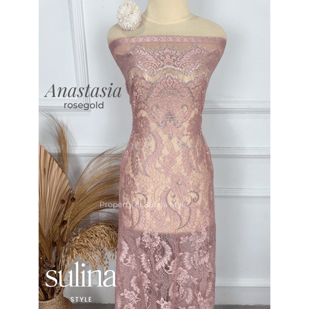 Sulina Style - Kain Kebaya Semi Prancis Swarovski Metallic Anastasia