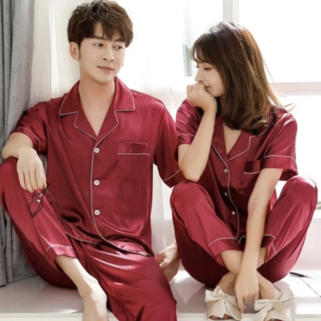 Piyama pajamas baju tidur couple pria wanita hadiah kado gift nikahan wedding pernikahan prewedding 