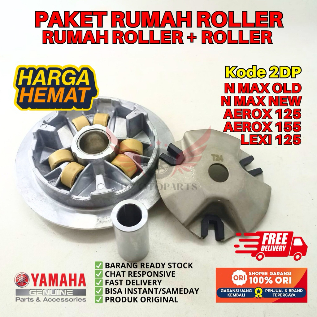 2DP RUMAH ROLLER + ROLLER NMAX ORIGINAL YAMAHA GENUINE PARTS, PAKET RUMAH ROLLER ORIGINAL AEROX 125,