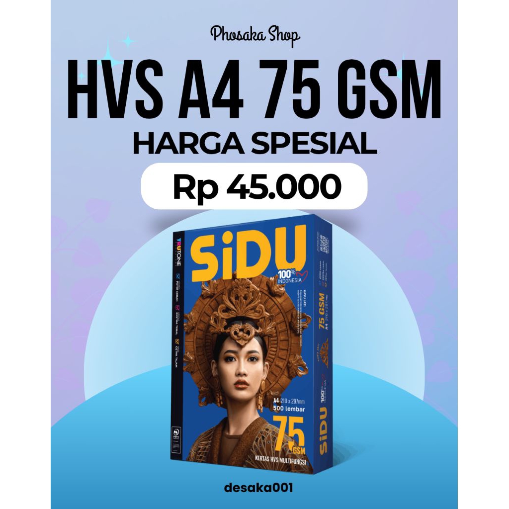 

HVS A4 SIDU 75 GSM. Bisa COD dan Pengiriman Malang kota