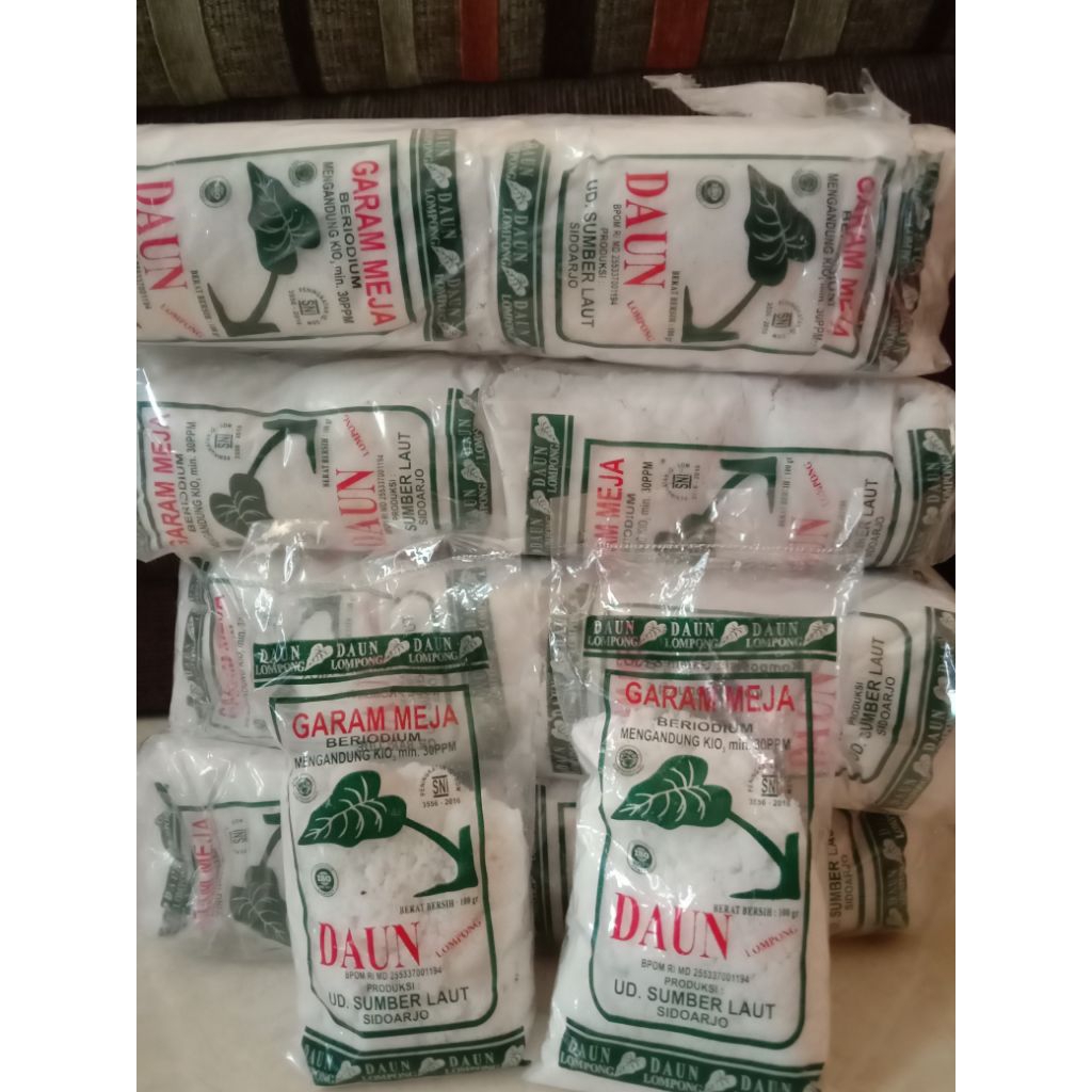 

Garam Meja Cap Daun Lompong Paket Hemat 10 Pcs x 100 Gram-Termurah