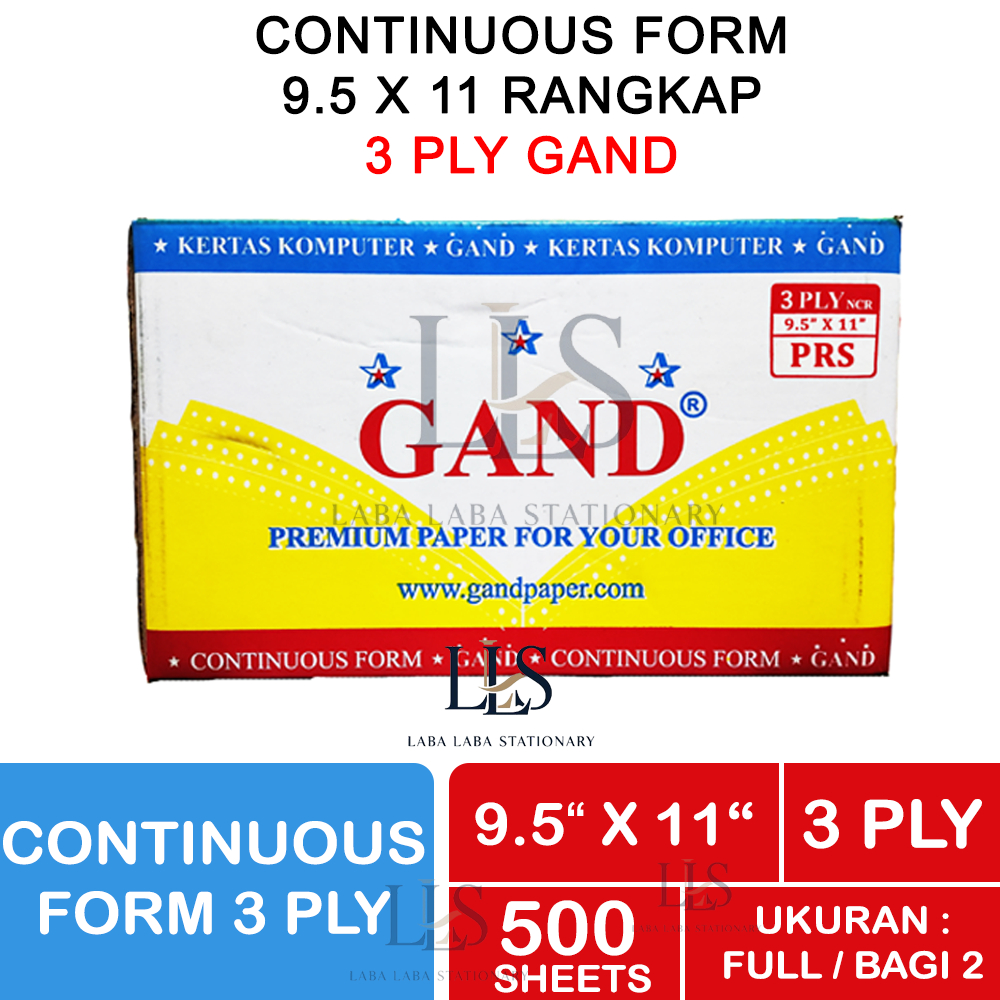 

CONTINUOUS FORM GAND 9.5 X 11 3 PLY NCR FULL BAGI 2 FAKTUR SURAT JALAN KERTAS CONTINOUS FORM RANGKAP 3