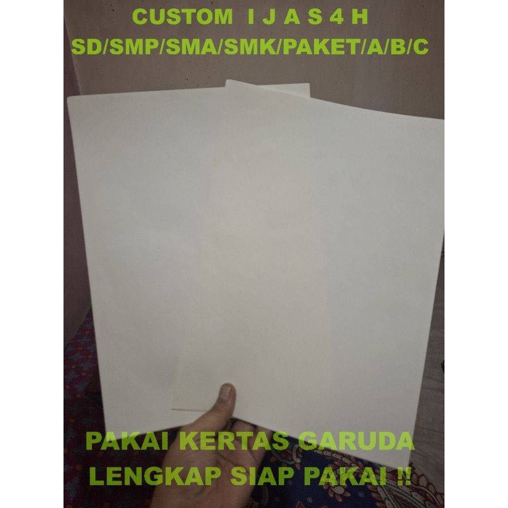 

KERTAS GARUDA CUSTOM ART SIAP PAKAI S M A/S M K/S D/S M P/PAKET ABC