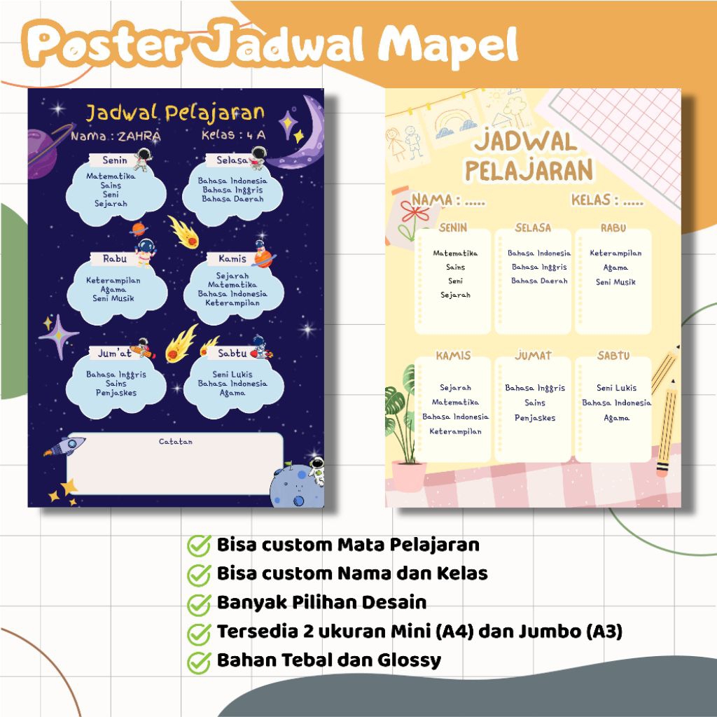 

Poster Jadwal MaPel Custom
