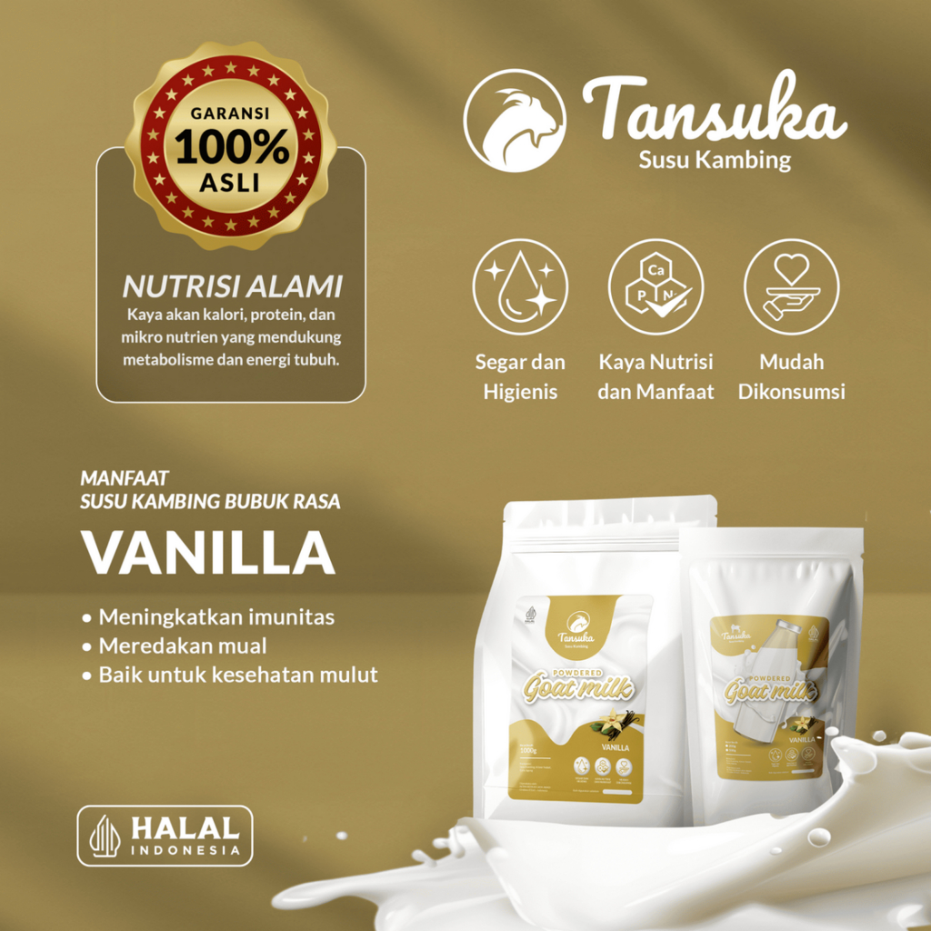 

Tansuka Susu Kambing Etawa Jumbo 1000g Rasa Vanilla