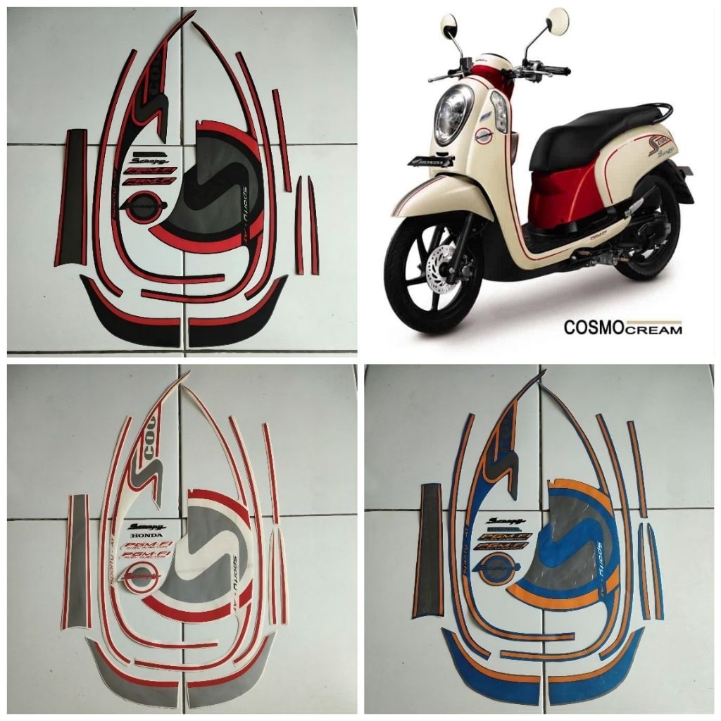 Stiker Striping Lis Body Motor Scoopy Sporty 2013 Standar
