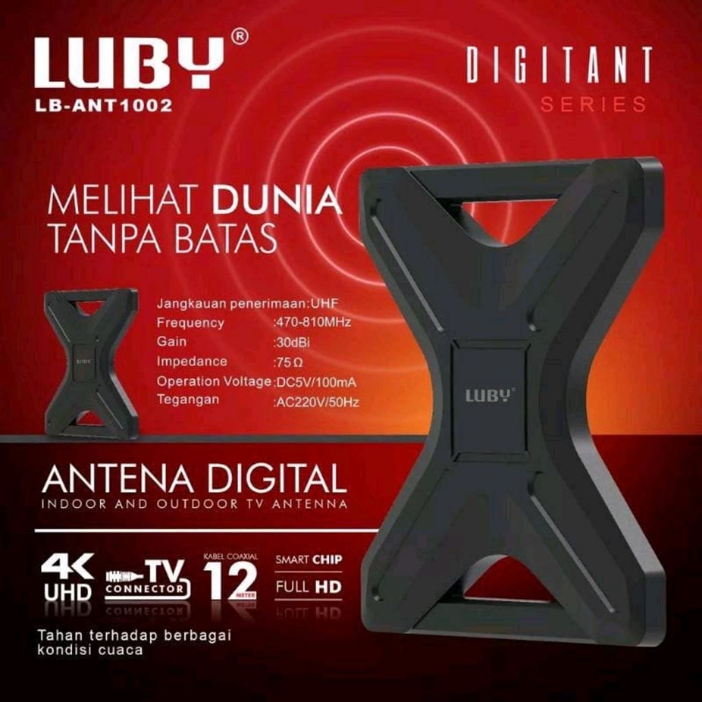 Antena Tv Digital Indoor Dan Outdoor Luby Lb Ant 1002 Antena Digital Luby Antena Booster Luby Lb Ant