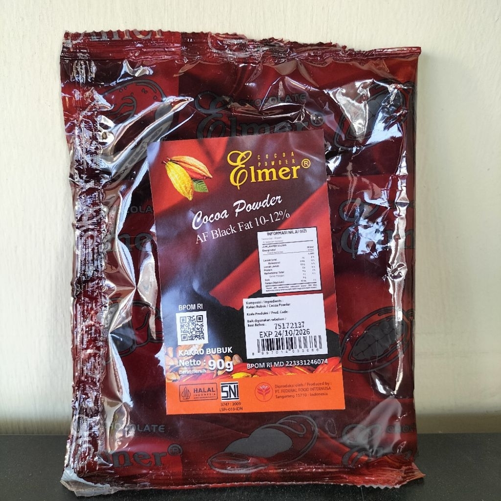 

elmer african black cocoa powder/coklat bubuk hitam kemasan 90gr
