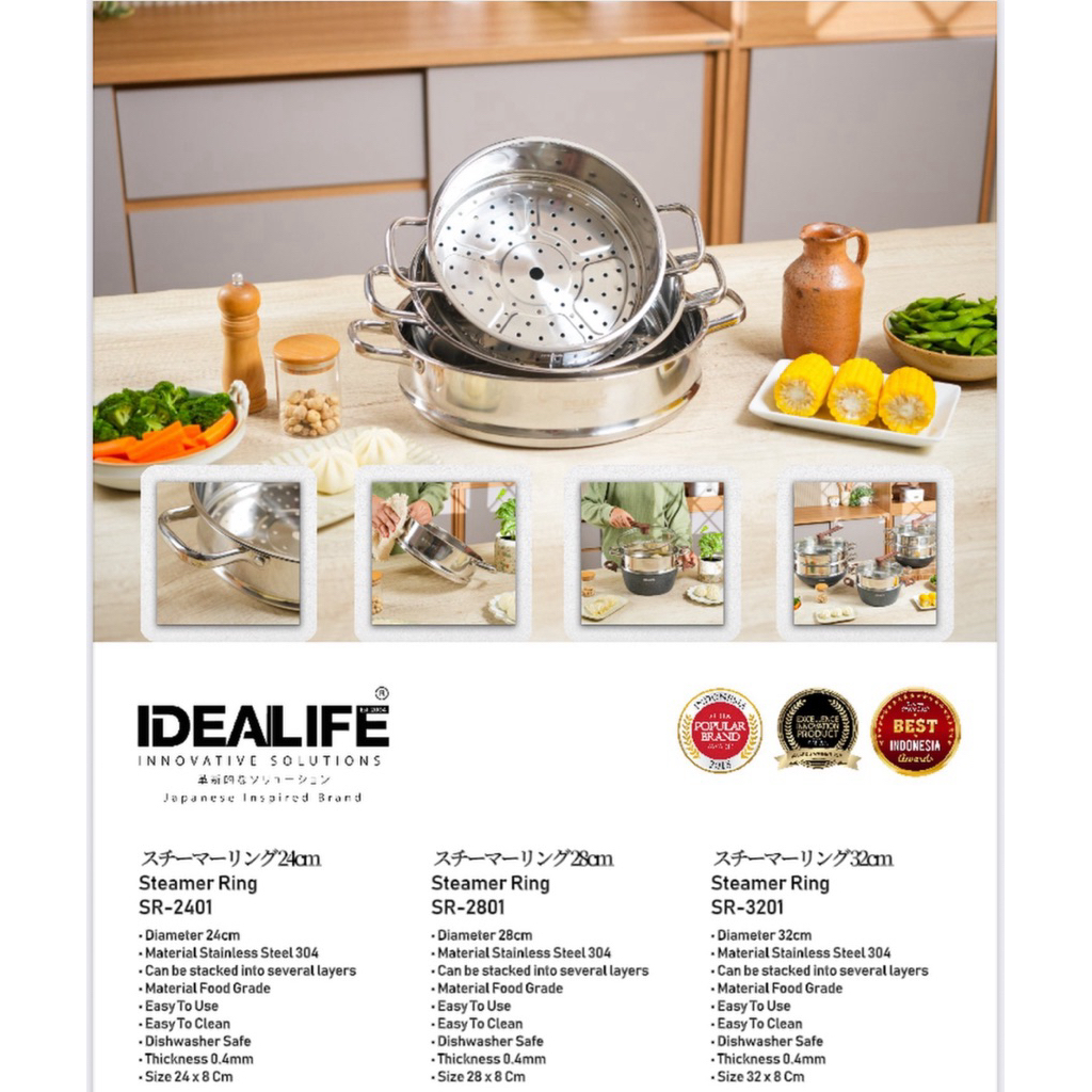 Idealife Kukusan Steamer Stainless