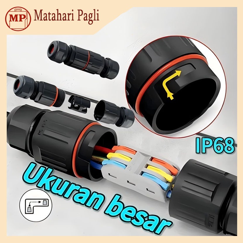 2PCS Kotak sambung kabel outdoor tahan air dengan terminal konektor Waterproof Sambungan Kabel Listr