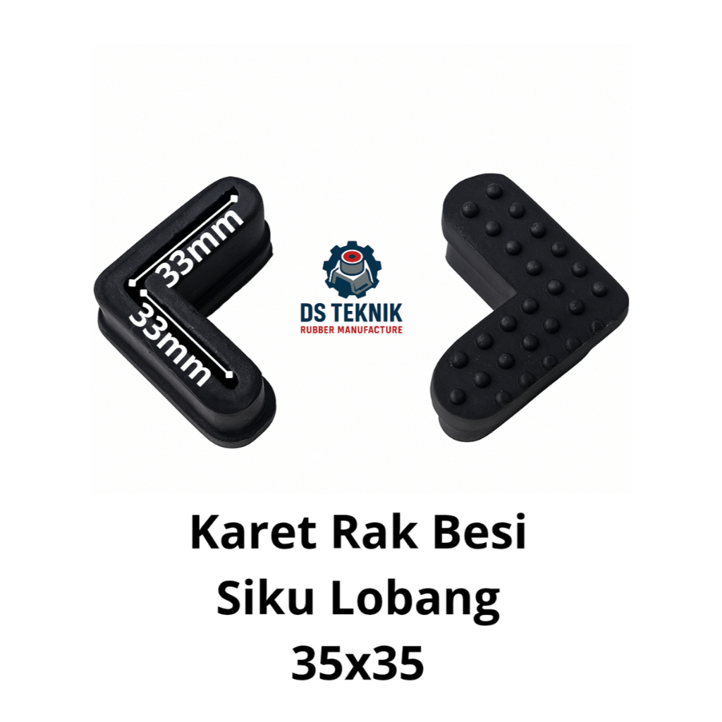 karet siku 35x35/karet kaki rak siku lobang/karet kaki besi siku