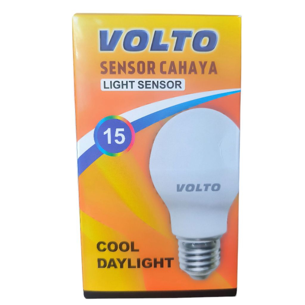 VOLTO LAMPU BOHLAM LED SENSOR CAHAYA TIPE 15 12W 12 WATT PUTIH BOLAM PHOTOCELL LIGHT SENSOR UV MENYA