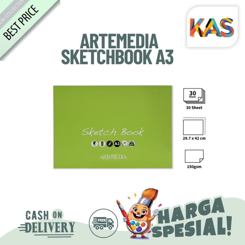 

Artemedia Sketchbook A5 Drawing Paper Pad 30 Lembar 150 Gsm