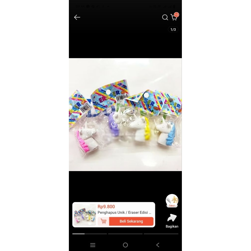 

delunashop Penghapus Unik / Eraser Edisi Unicorn Lucu 2nd Edition