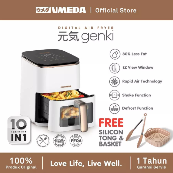 Umeda Genki Air Fryer Low Watt 650w 4L / Penggorengan Tanpa Minyak