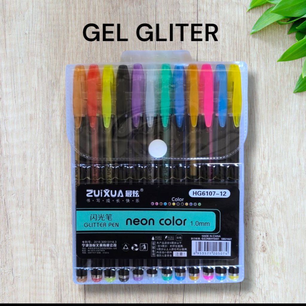 

GLITTER PEN ZUI XUA HG 6107 - 12 NEON COLOR (SET)